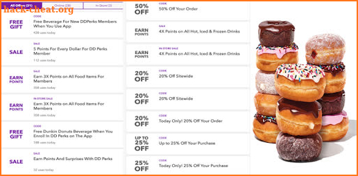 Coupons Deals For Dunkin Donuts Restaurant & Games screenshot
