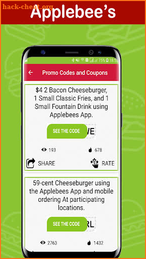Coupons For Applebees - Food Coupon , Deals 105%🍹 screenshot