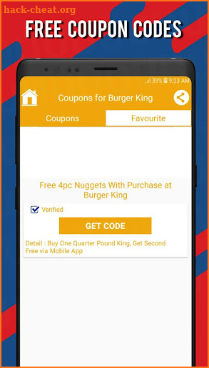 Coupons for Burger King screenshot