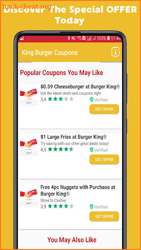 Coupons For Burger King - Discount Burger 🍔 2020 screenshot