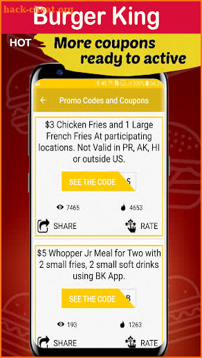 Coupons For Burger King - Promo Code Smart Food 🍔 screenshot