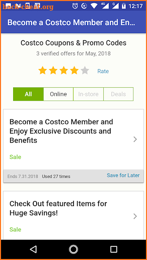 Coupons for Costco Wholesale screenshot