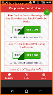 Coupons for Dunkin Donuts screenshot