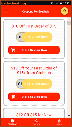 Coupons for GrubHub screenshot