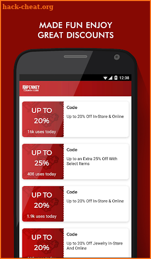 Coupons For JCPenney in Store screenshot