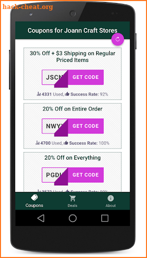 Coupons for Joann Craft Stores screenshot