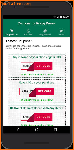 Coupons for Krispy Kreme Menu screenshot