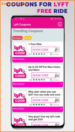 Coupons For Lyft -Free Rides & Discount 75% screenshot