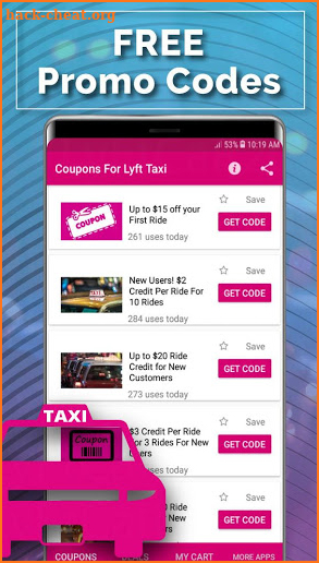 Coupons for Lyft Taxi screenshot