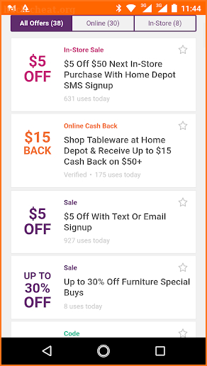 Coupons for The Home Depot screenshot