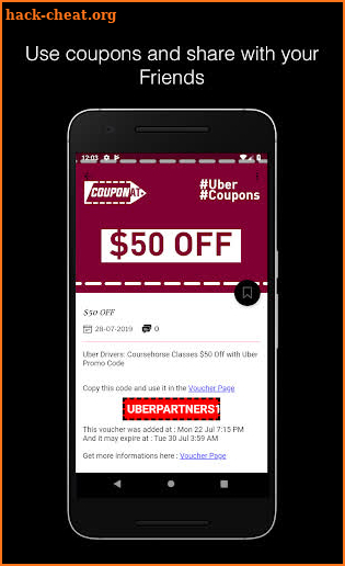 Coupons for Uber, discount promo codes by Couponat screenshot