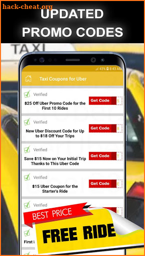 Coupons for Uber Taxi screenshot