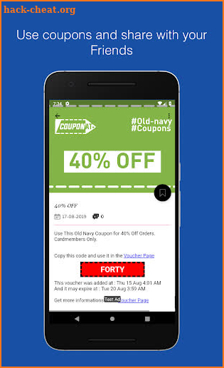 Coupons Old Navy discount promo codes by Couponat screenshot