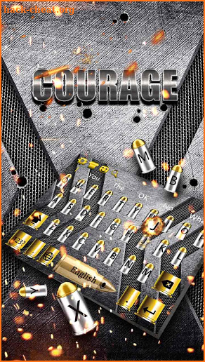 Courage war bullets keyboard theme screenshot
