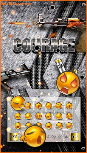 Courage war bullets keyboard theme screenshot