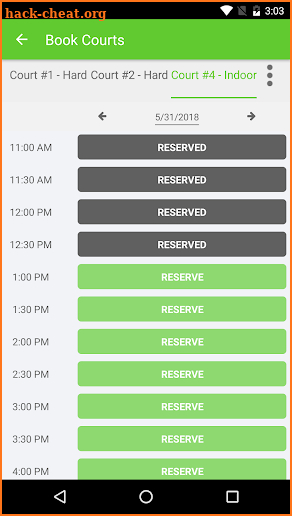 CourtReserve screenshot