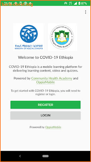 COVID-19 Ethiopia -Health Worker Training Platform screenshot