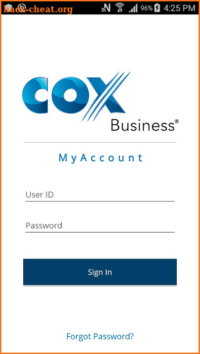 Cox Business MyAccount screenshot