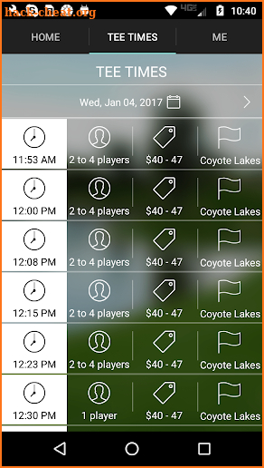 Coyote Lakes Golf Tee Times screenshot
