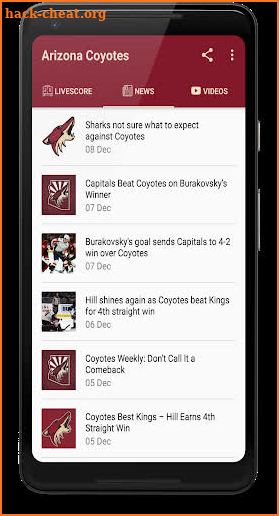 Coyotes Hockey: Livescore & News screenshot