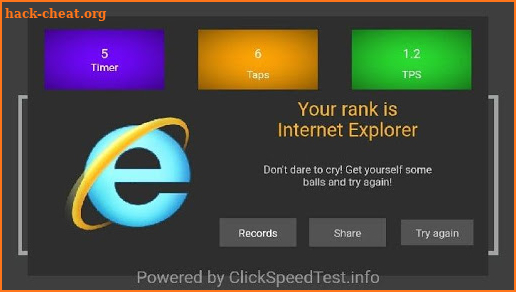 CPS Click Speed Test screenshot