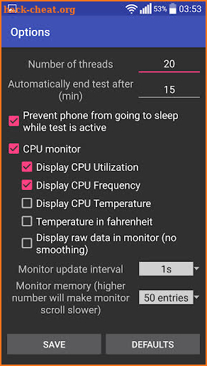 CPU Throttling Test screenshot