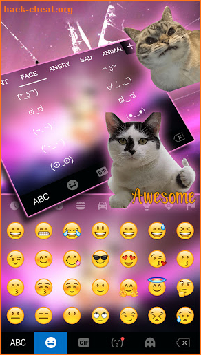 Cracked Kitty Screen Keyboard Background screenshot
