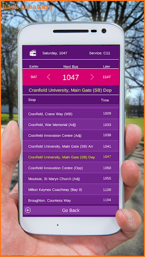 Cranfield Student Bus screenshot