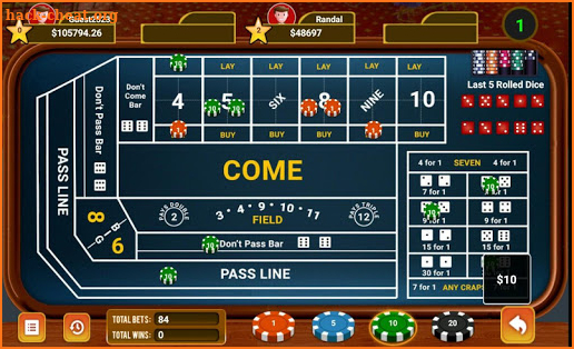 Craps Live Casino screenshot
