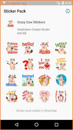 Crazy Cow Stickers for WhatsApp - WAStickerapps screenshot