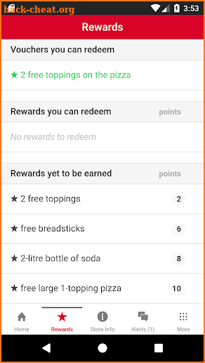 Crazy Dave's Pizza Rewards screenshot