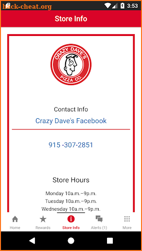 Crazy Dave's Pizza Rewards screenshot