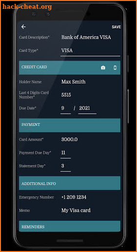 Credit Card Manager screenshot
