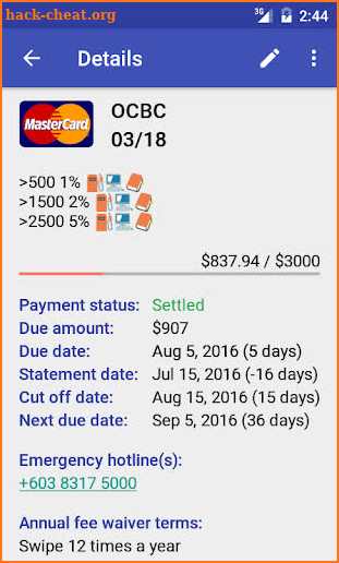 Credit Card Manager screenshot