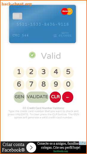 Credit Card Validator with CVV screenshot