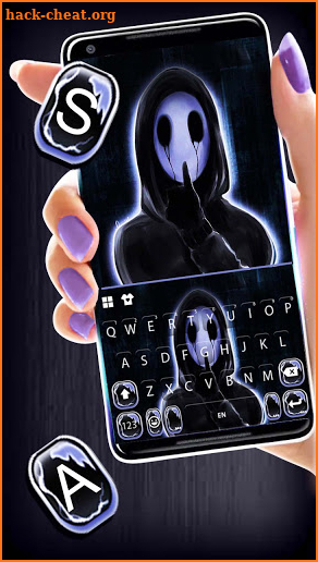 Creepy Hoodie Ghost Keyboard Background screenshot