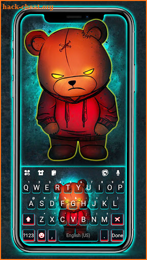 Creepy Teddy Bear Keyboard Background screenshot