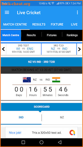 Cricket - IND vs AUS live screenshot
