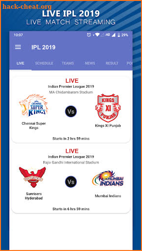 Cricket Live Streaming IPL 2019 screenshot