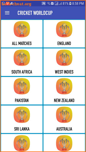 Cricket Worldcup 2019 Schedule screenshot
