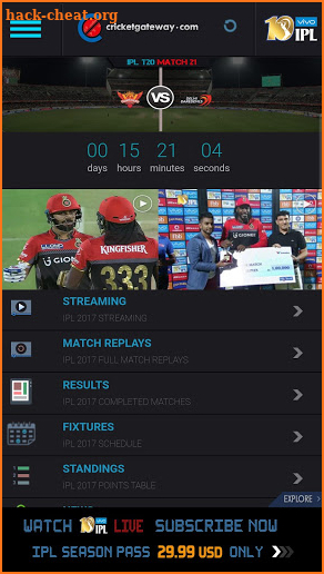 Cricketgateway screenshot