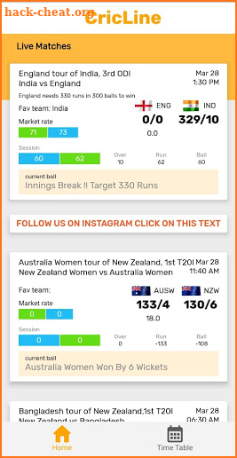 Cricline Exchange - Live Cricket Scores screenshot