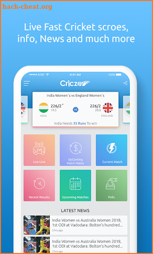 CricZoo - Fastest Cricket Live Line Score & News screenshot