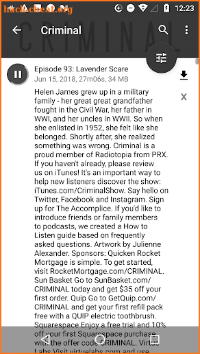 Criminal Podcast screenshot