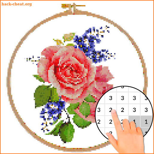 Cross Stitch Flower Color By Number - Pix No screenshot