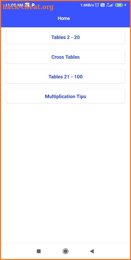 Cross tables Maths screenshot
