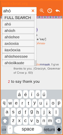 Crow Mobile Dictionary screenshot