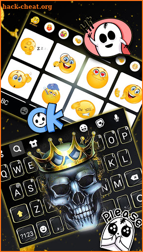 Crown Skull King Keyboard Background screenshot
