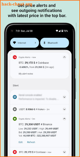 Crypto Alerts: Tracker, Widget screenshot