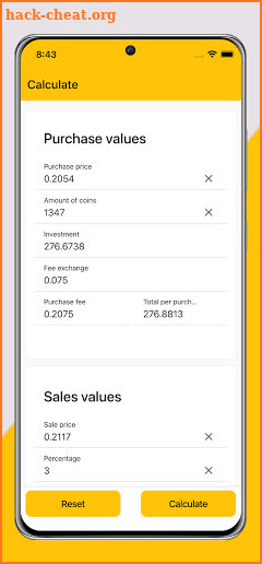 Crypto Profit Calculator screenshot